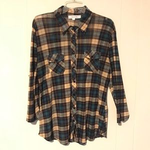 Eden & Olivia Sheer Plaid Button Down